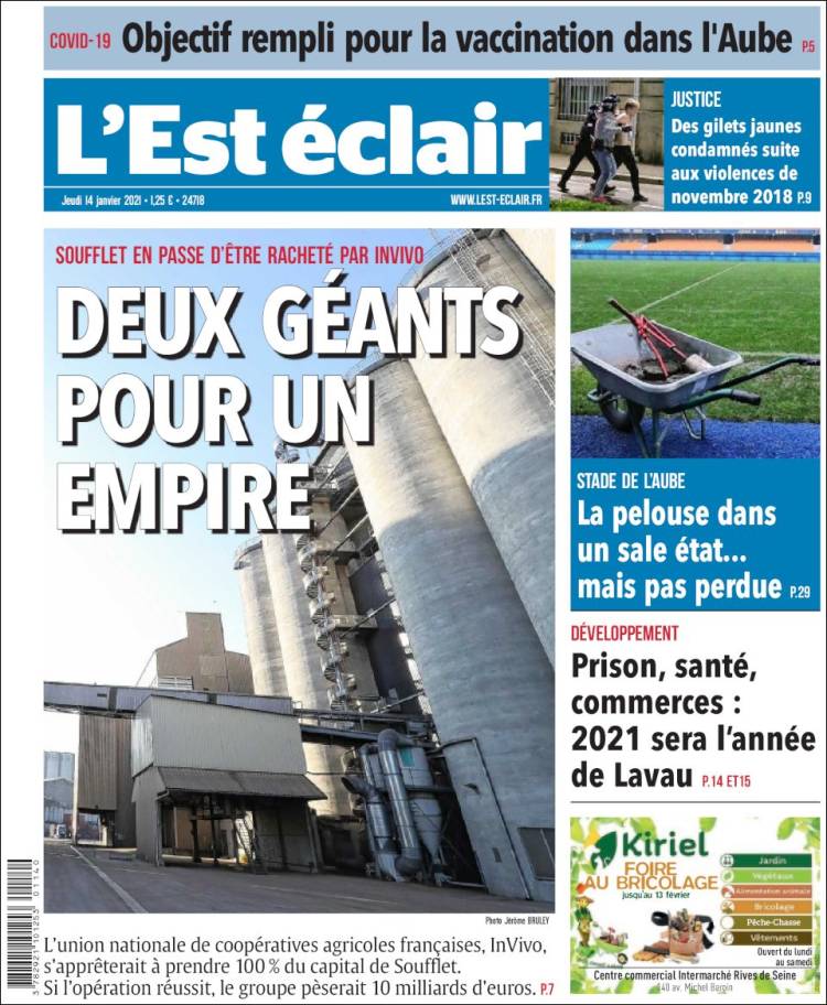 Portada de L'Est Eclair (Francia)