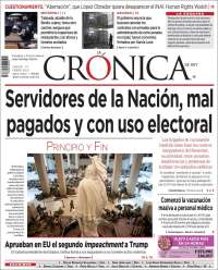 Portada de La Crónica de Hoy (México)