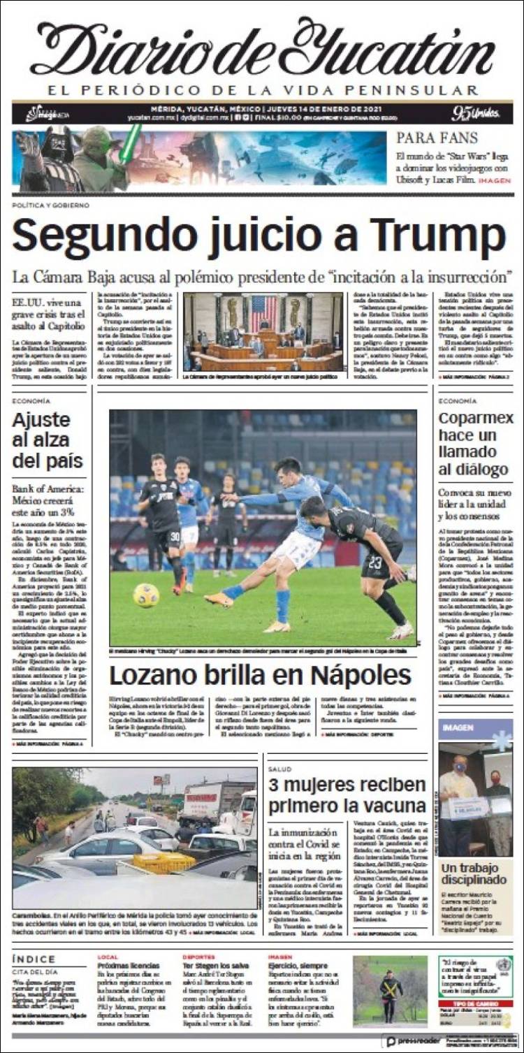 Portada de Diario de Yucatán (M&eacute;xico)