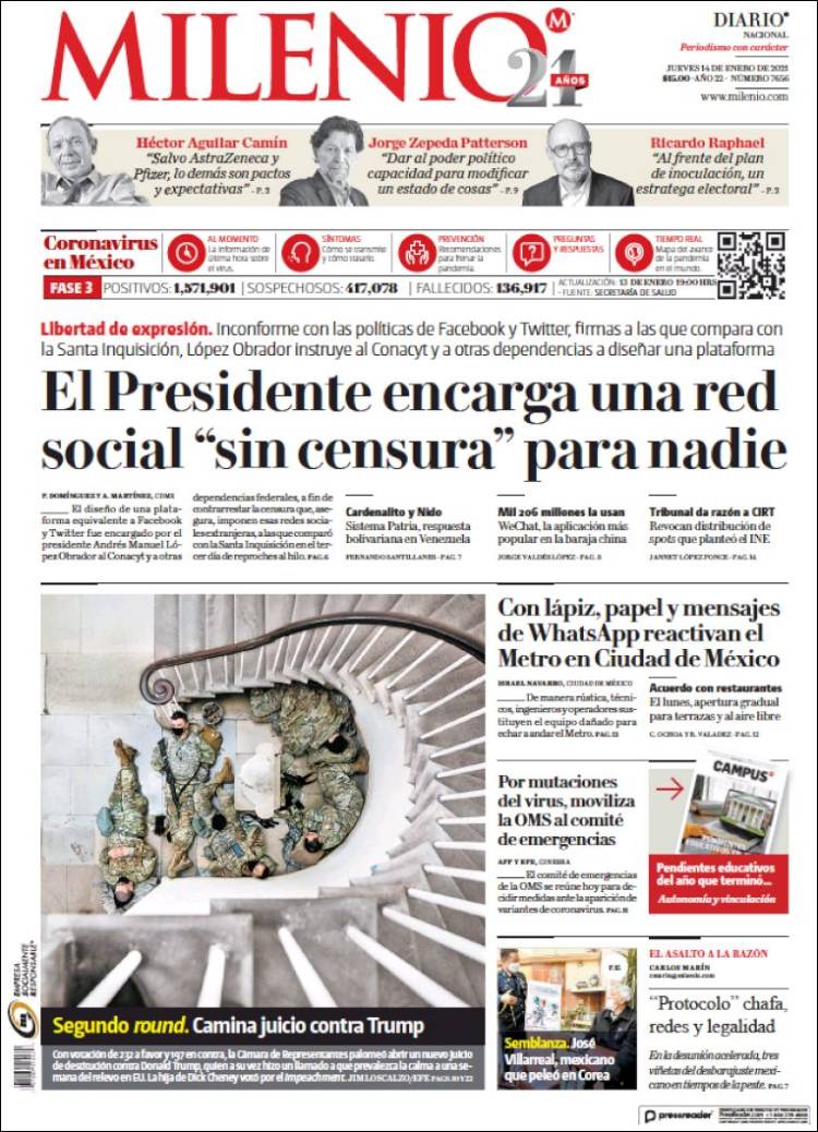 Portada de Milenio (México)