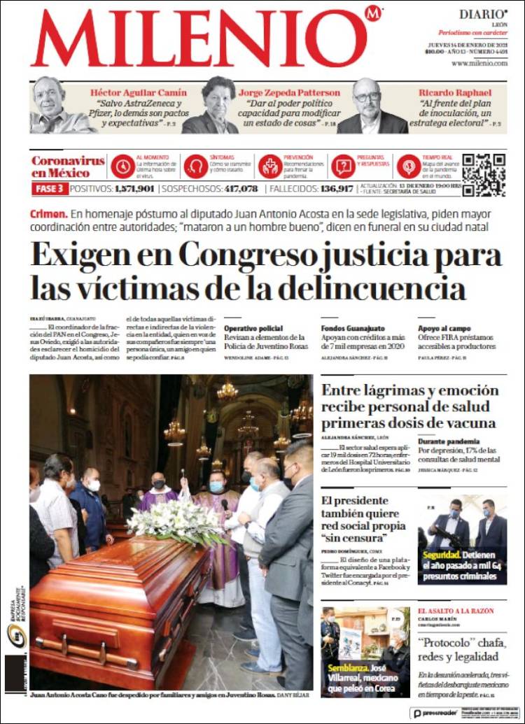 Portada de Milenio de León (México)