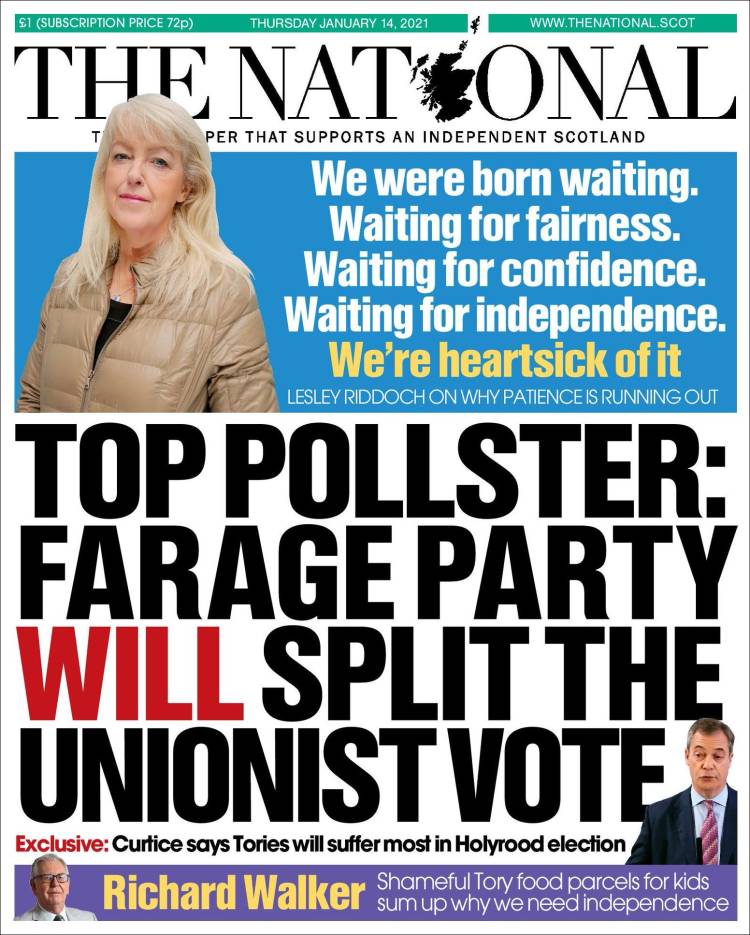 Portada de The National (Reino Unido)