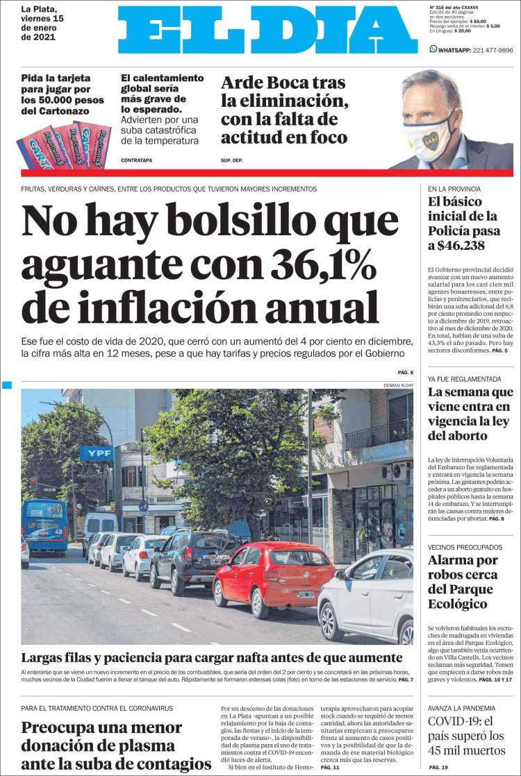 Portada de El Día de la Plata (Argentina)