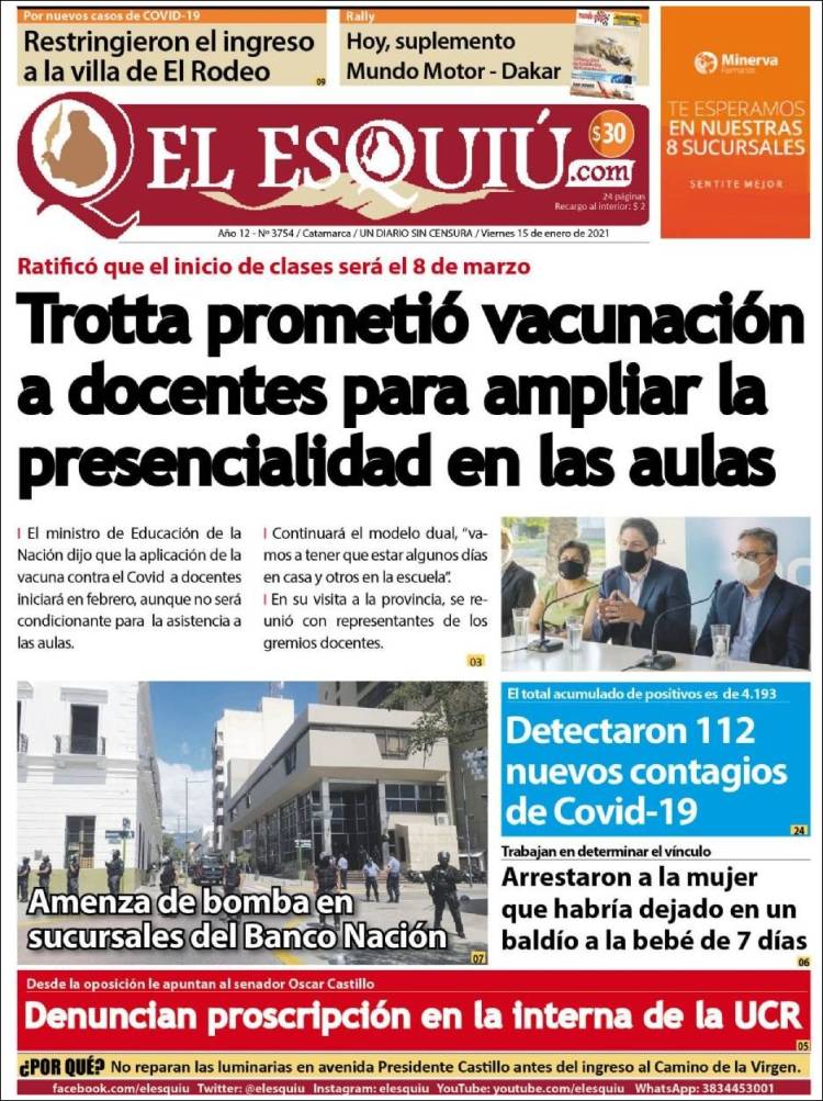 Portada de El Esquiu (Argentina)