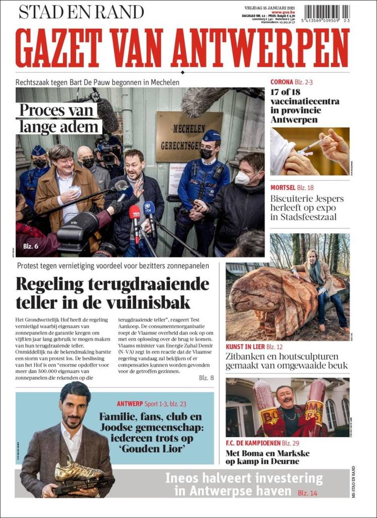 Portada de Gazet van Antwerpen (B&eacute;lgica)