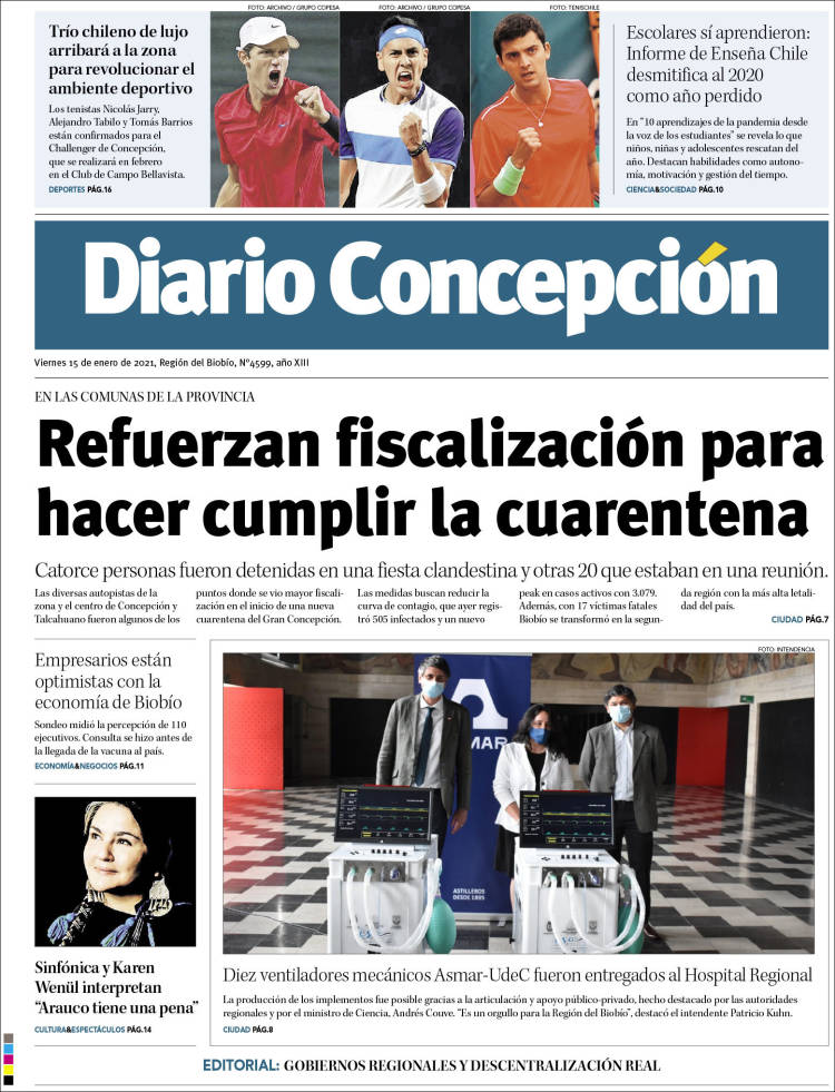 Portada de Diario de Concepción (Chile)