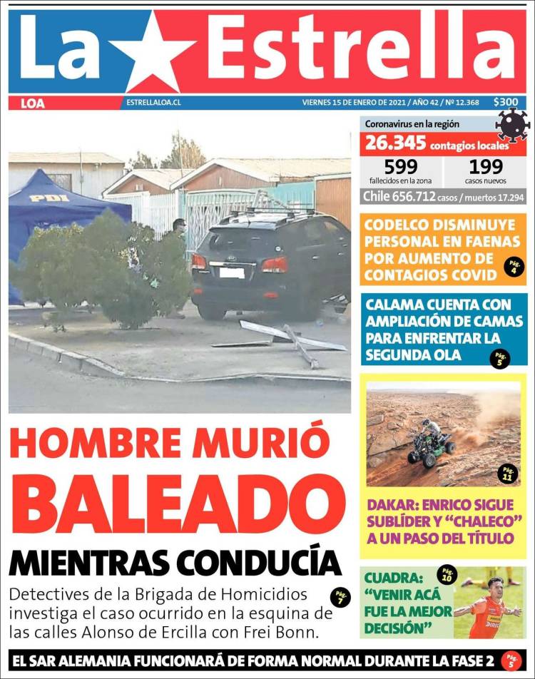 Portada de La Estrella de Loa (Chile)
