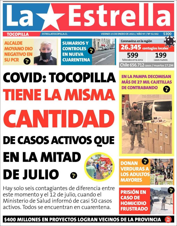 Portada de La Estrella de Tocopilla (Chile)