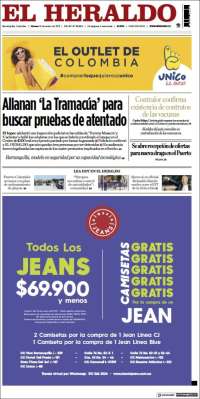 Portada de El Heraldo (Colombia)