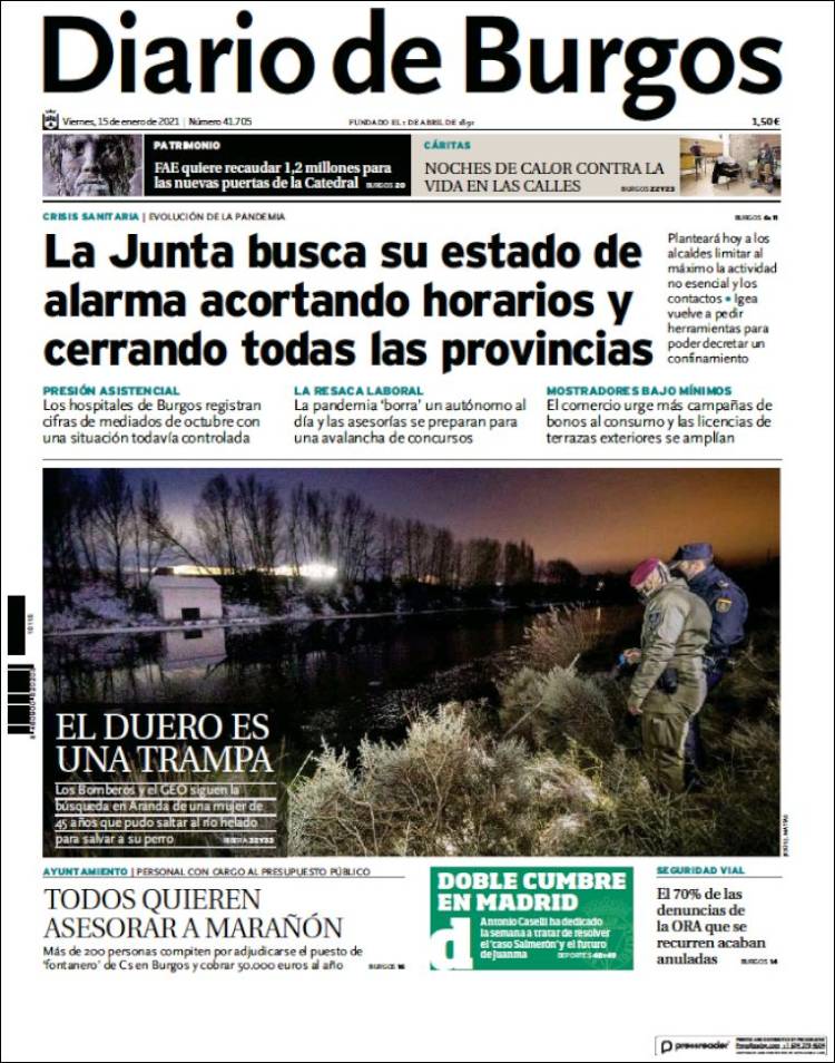 Portada de Diario de Burgos (España)