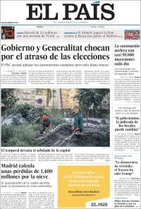 Portada de El País (España)