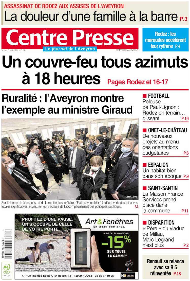 Portada de Centre Presse (France)