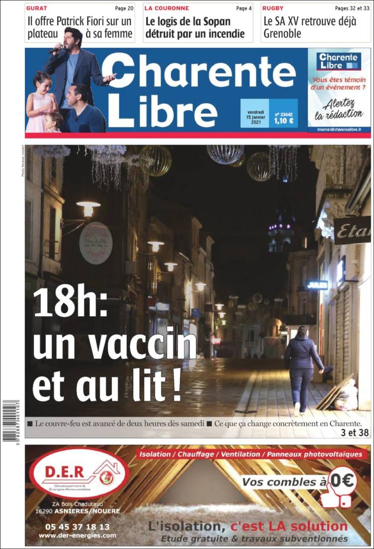 Portada de Charente Libre (Francia)