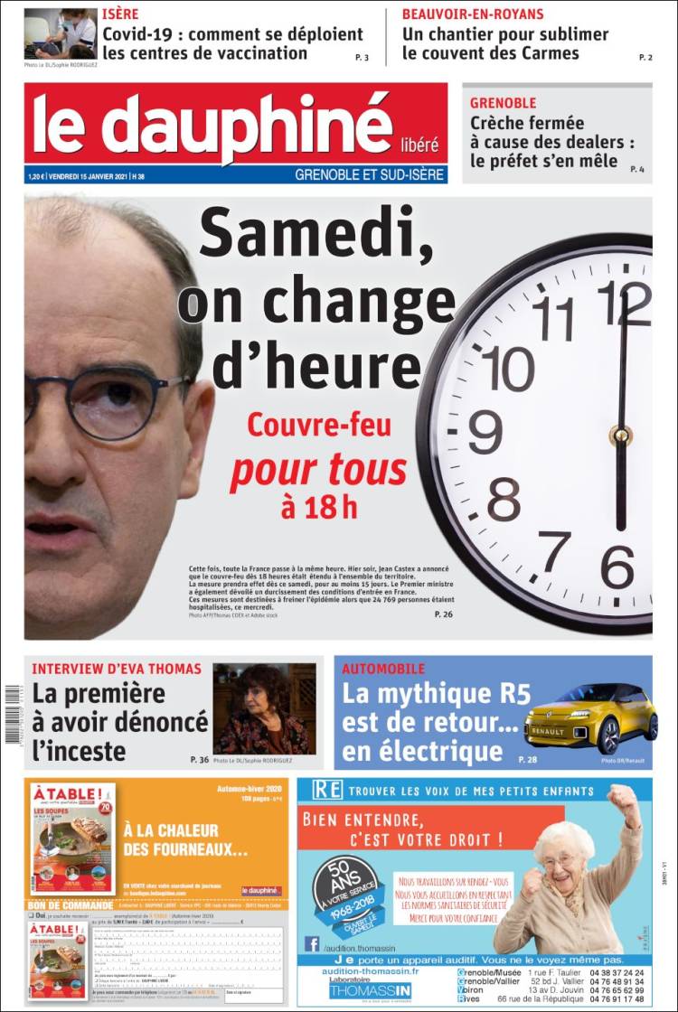 Portada de Le Dauphiné Libéré (France)