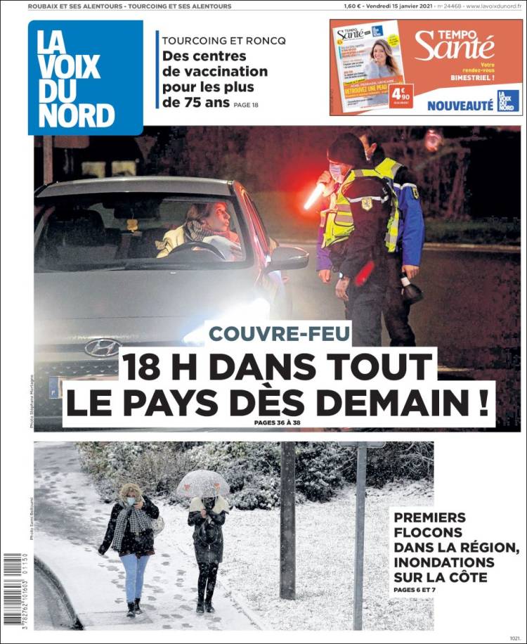 Portada de La Voix du Nord (France)