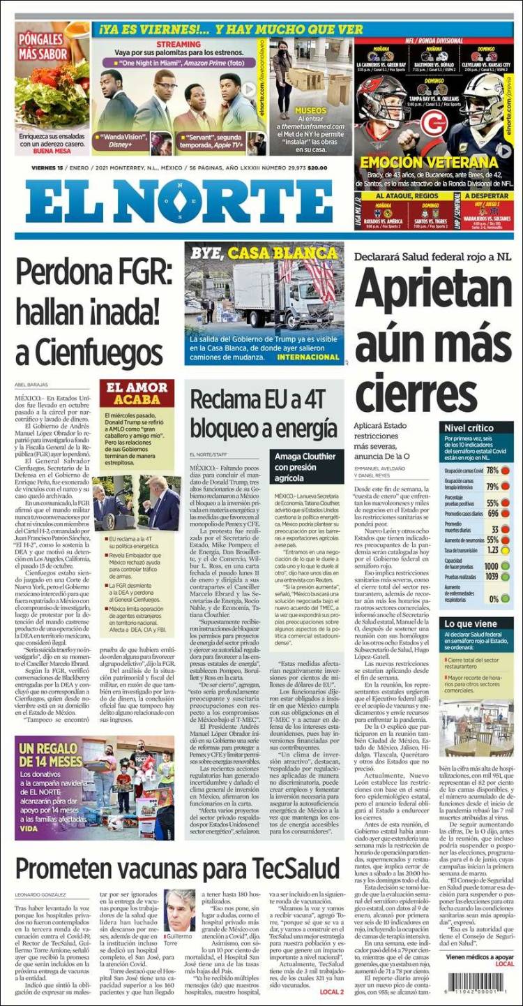 Portada de El Norte (México)