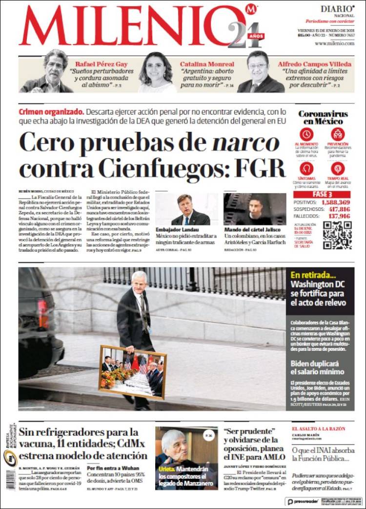 Portada de Milenio (México)