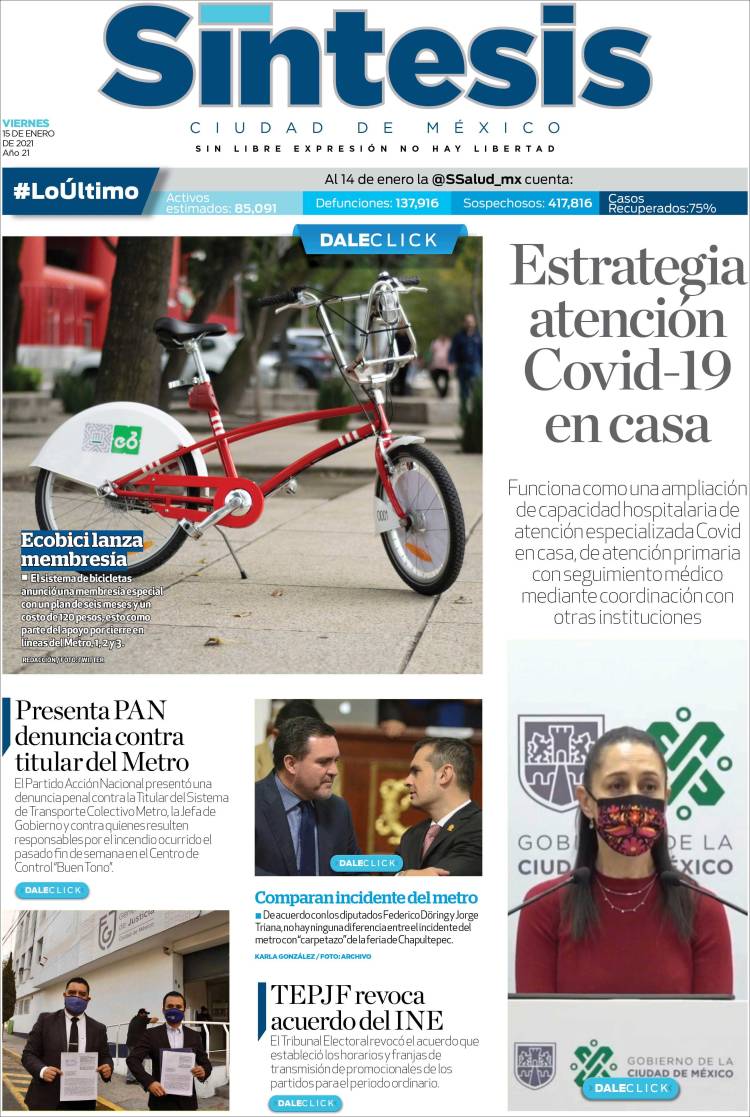 Portada de Síntesis Nacional (México)