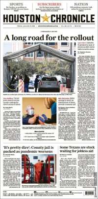 Portada de Houston Chronicle (USA)