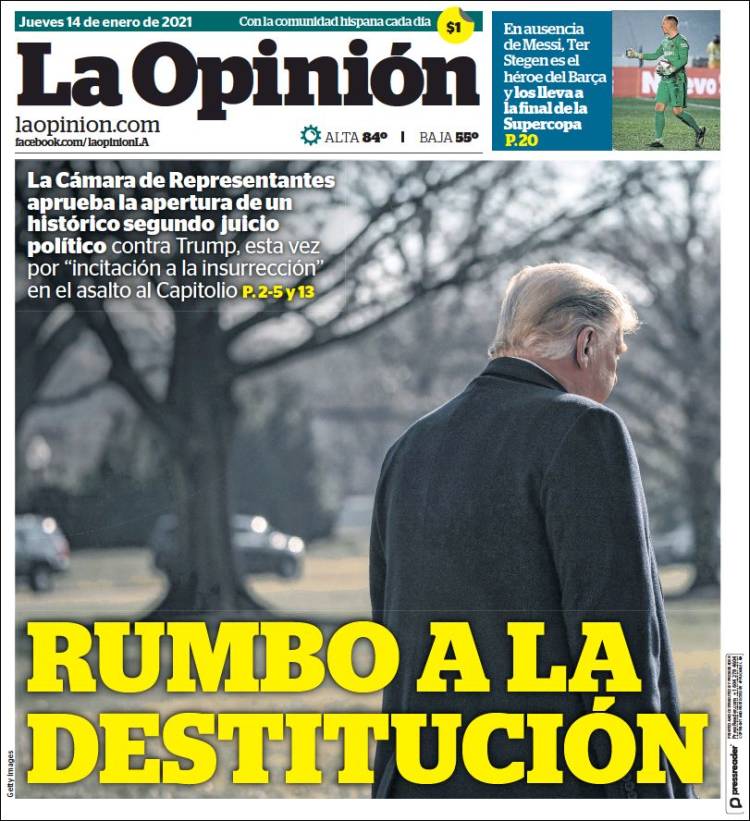 Portada de La Opinión (États-Unis)