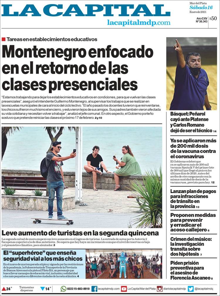 Portada de Diario La Capital - Mar del Plata (Argentina)