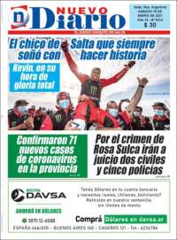 Portada de Nuevo Diario de Salta (Argentina)