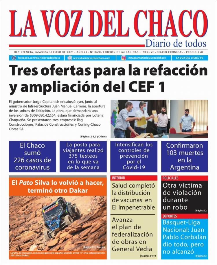 Portada de La Voz del Chaco (Argentina)