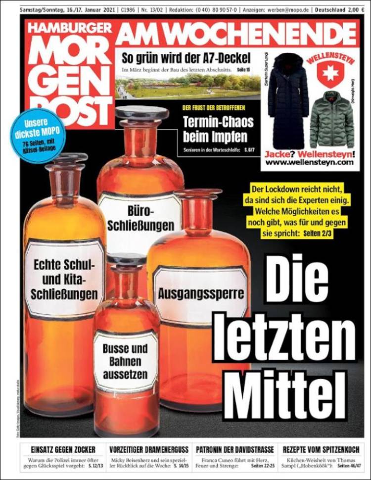 Portada de Hamburger Morgenpost  (Alemania)