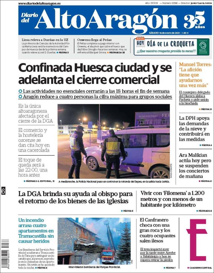 Portada de Diario del AltoAragón (España)