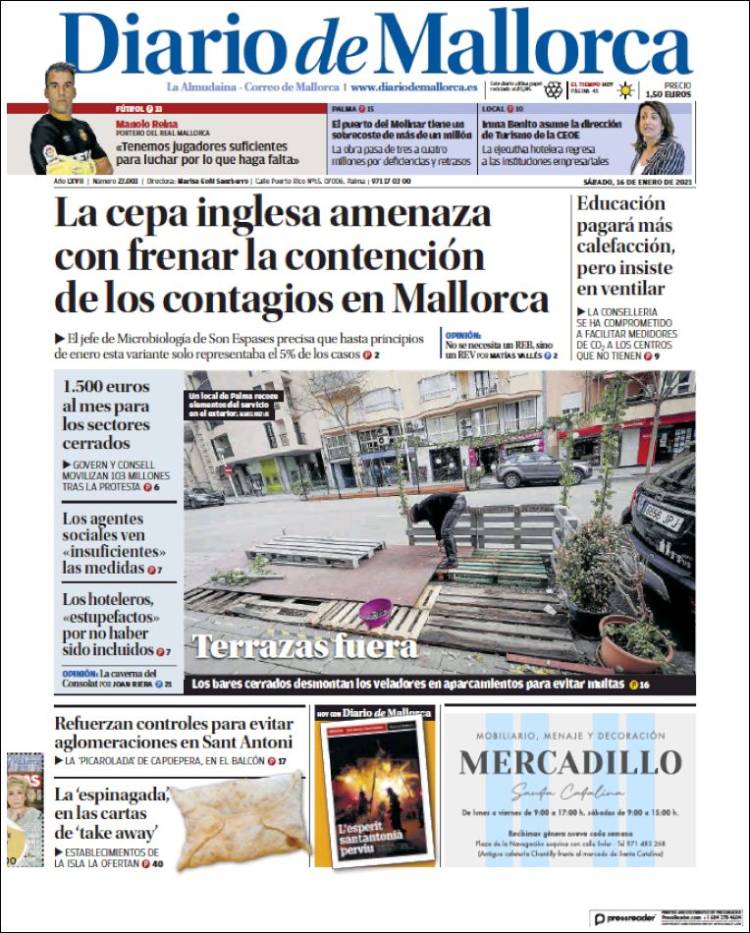 Portada de Diario de Mallorca (España)