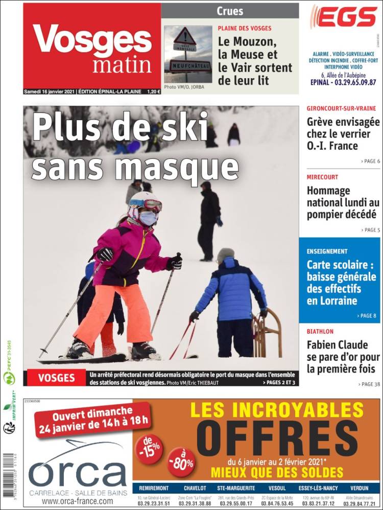 Portada de Vosges Matin (France)