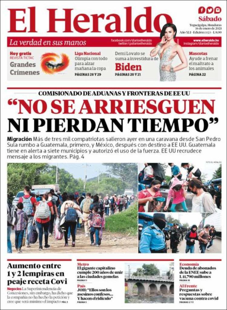 Portada de El Heraldo (Honduras)