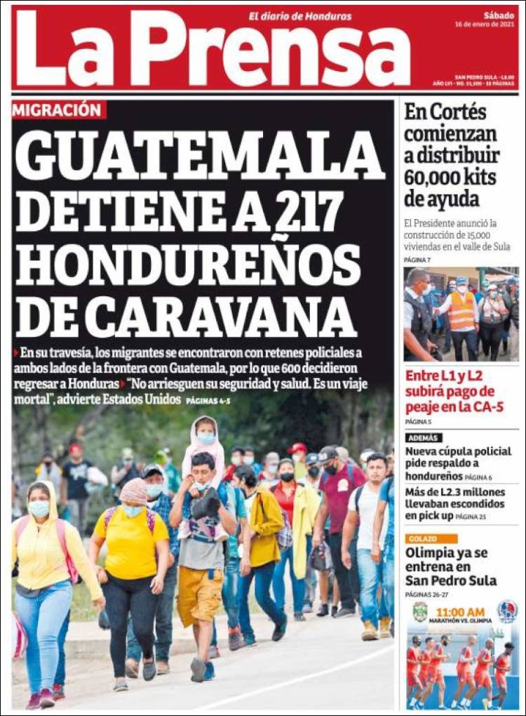 Portada de La Prensa (Honduras)