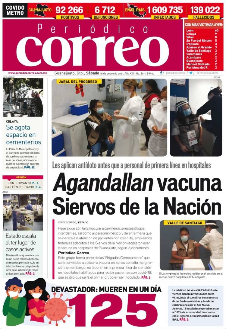 Portada de Correo - El diario del Estado de Guanajuato (México)