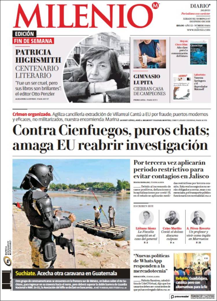 Portada de Milenio - Jalisco (México)