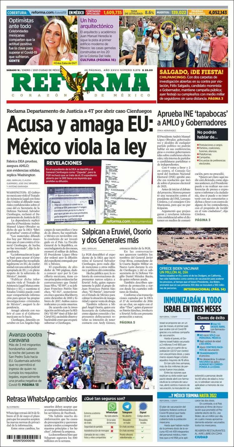 Portada de Reforma (México)