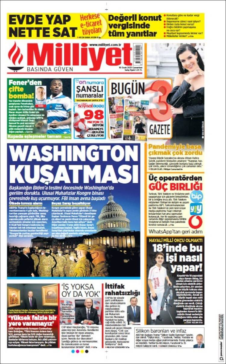Portada de Milliyet (Turqu&iacute;a)