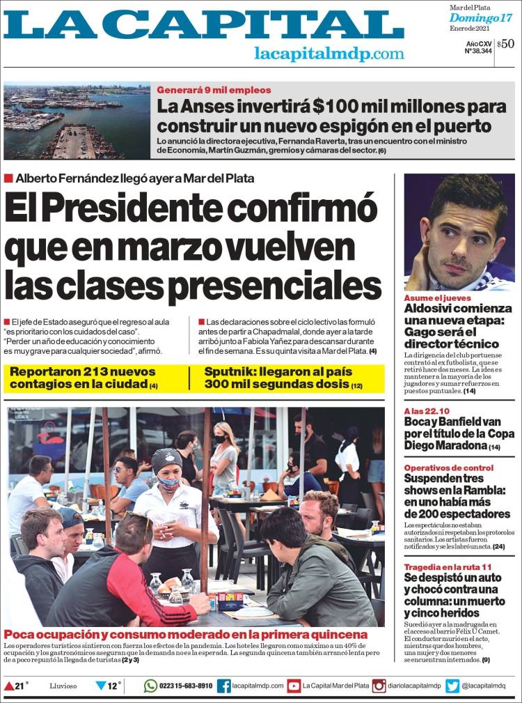 Portada de Diario La Capital - Mar del Plata (Argentina)