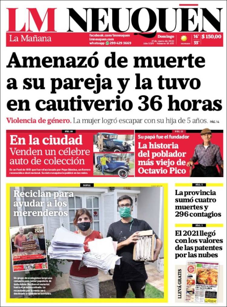 Portada de La Mañanade Neuquén (Argentina)
