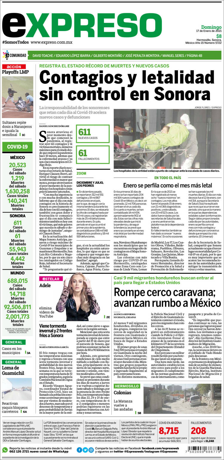 Portada de Expreso (México)