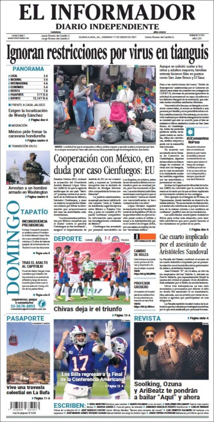 Portada de El Informador (México)