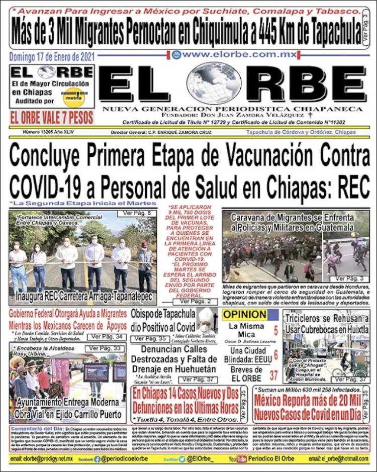 Portada de El Orbe (México)