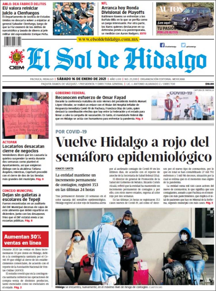 Portada de El Sol de Hidalgo (México)