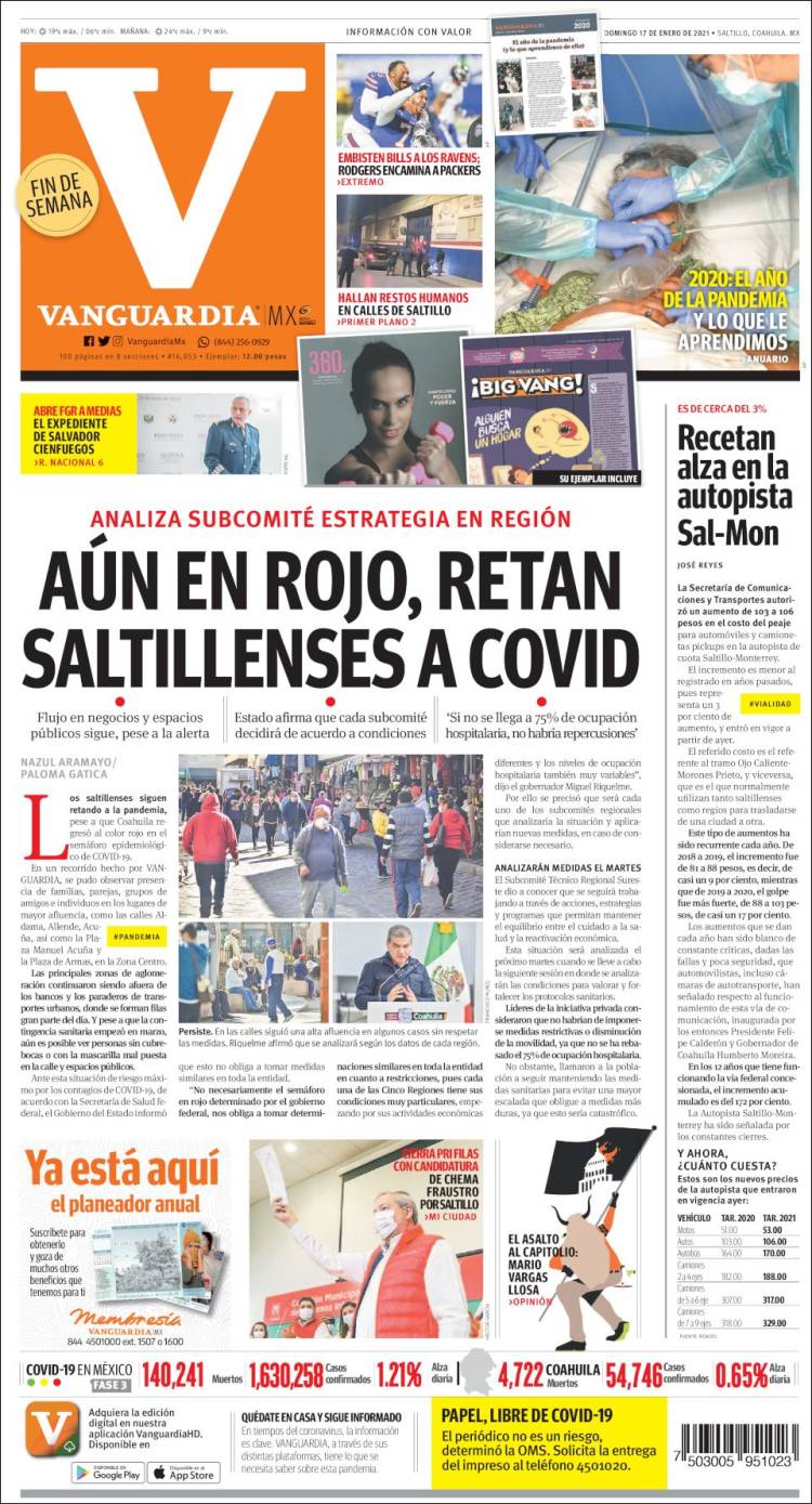 Portada de Vanguardia (México)