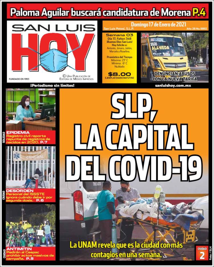 Portada de San Luis Hoy (México)