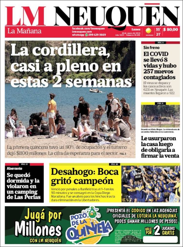 Portada de La Mañanade Neuquén (Argentina)