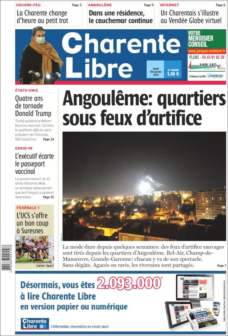 Portada de Charente Libre (Francia)