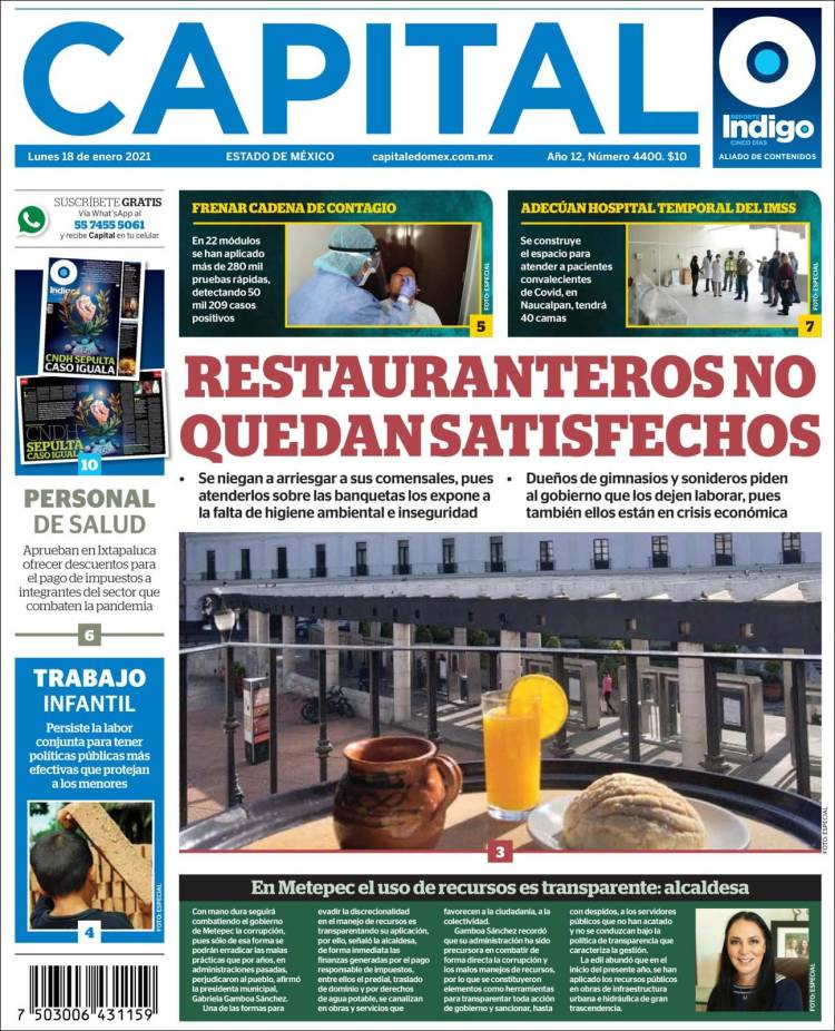 Portada de Capital México (Mexico)