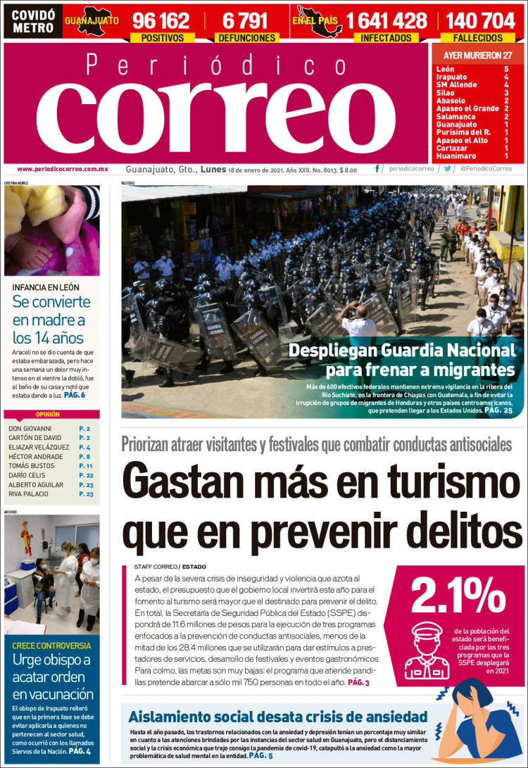 Portada de Correo - El diario del Estado de Guanajuato (México)