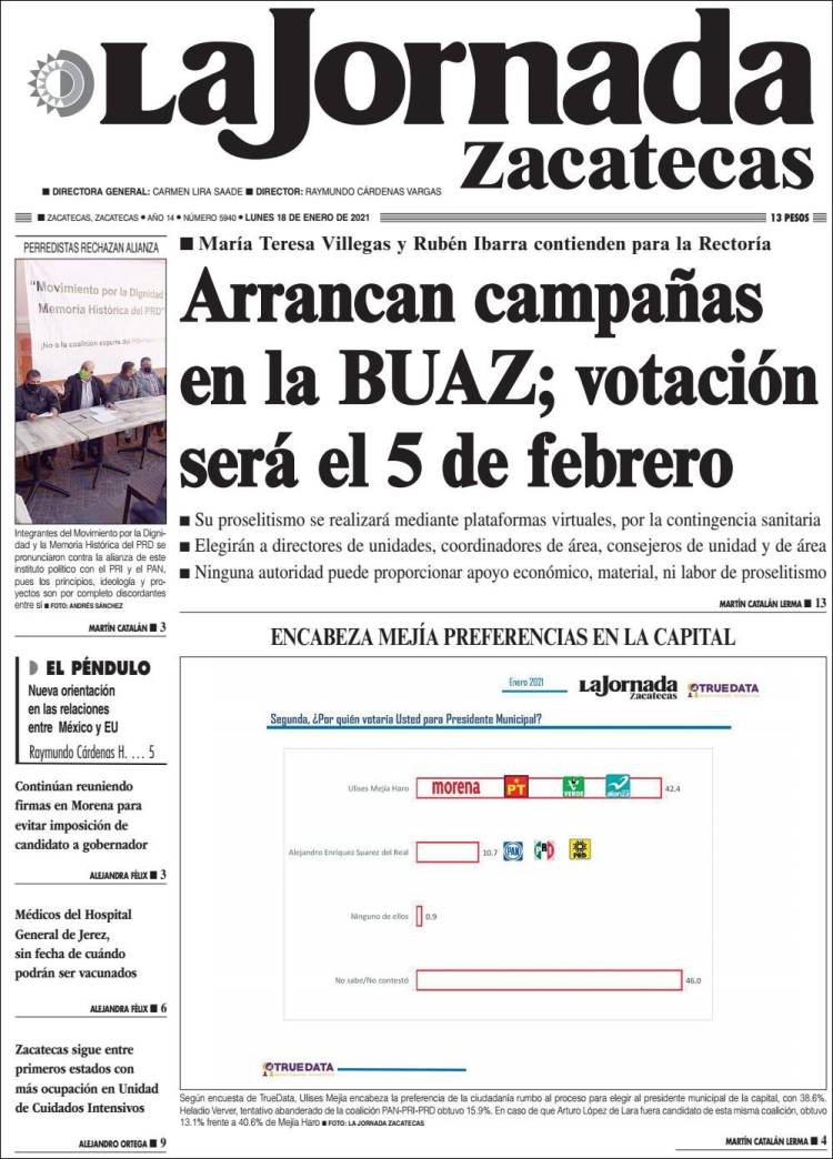 Portada de Jornada de Zacatecas (México)